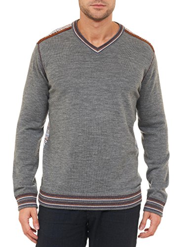 Robert Graham Shayne V-Neck Sweater Classic Fit Charcoal 2XLarge