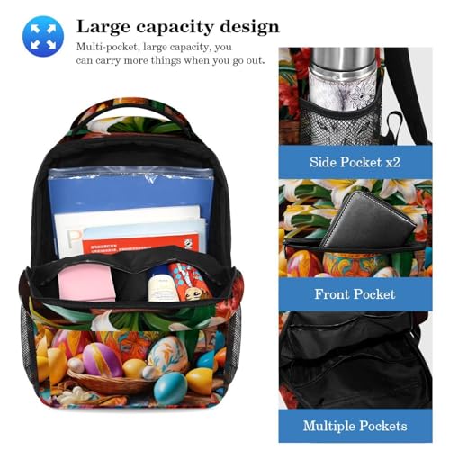 Ensemble sac à dos scolaire ado fille garçon et trousse de rangement œufs colorés