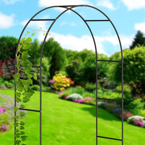 Arche à rosiers robuste en acier noir Relaxdays de 2,4 mètres - 4