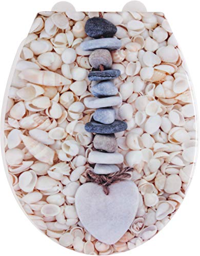 Limited Stock KSDSC274 Shell Heart Toilet Seat with Slow-Close Mechanism, Durable Plastic Limited Stock KSDSC274 Shell Heart Toilet Seat with Slow-Close Mechanism, Durable Plastic