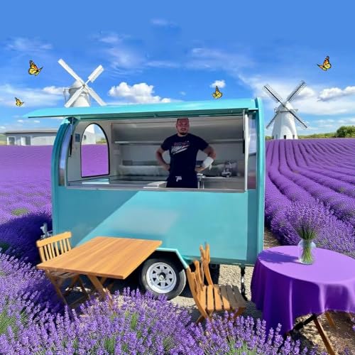 Gourmet - Remolque móvil de alimentos con equipo de cocina para comida callejera, soporte de tacos, ramen, carrito de helados, perros calientes, servicio de bebidas, fiestas al aire libre y mercados