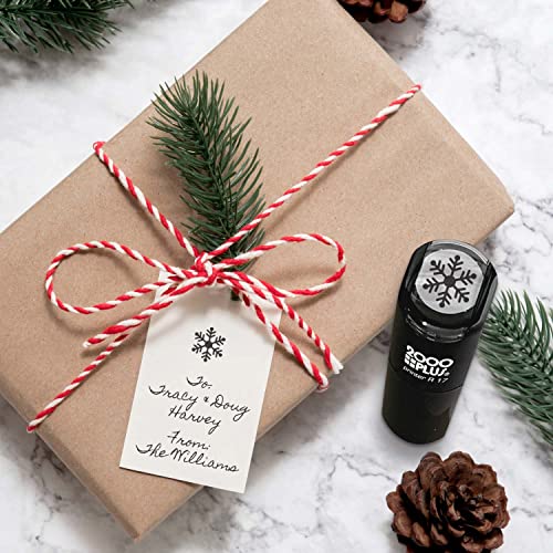 Snowflake Stamp / 2000 Plus Small Round Self Inking Winter Snow Stamper / 9/16" Black Ink Imprint Christmas Stamp/Holiday Craft Stamp/Made In The Usa #TOP3