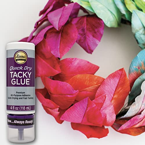 Image of Aleene's Quick Dry Tacky Glue for Crafts in Always Ready Bottle, Nontoxic, Dries Extra Fast and Clear, 4 fl oz