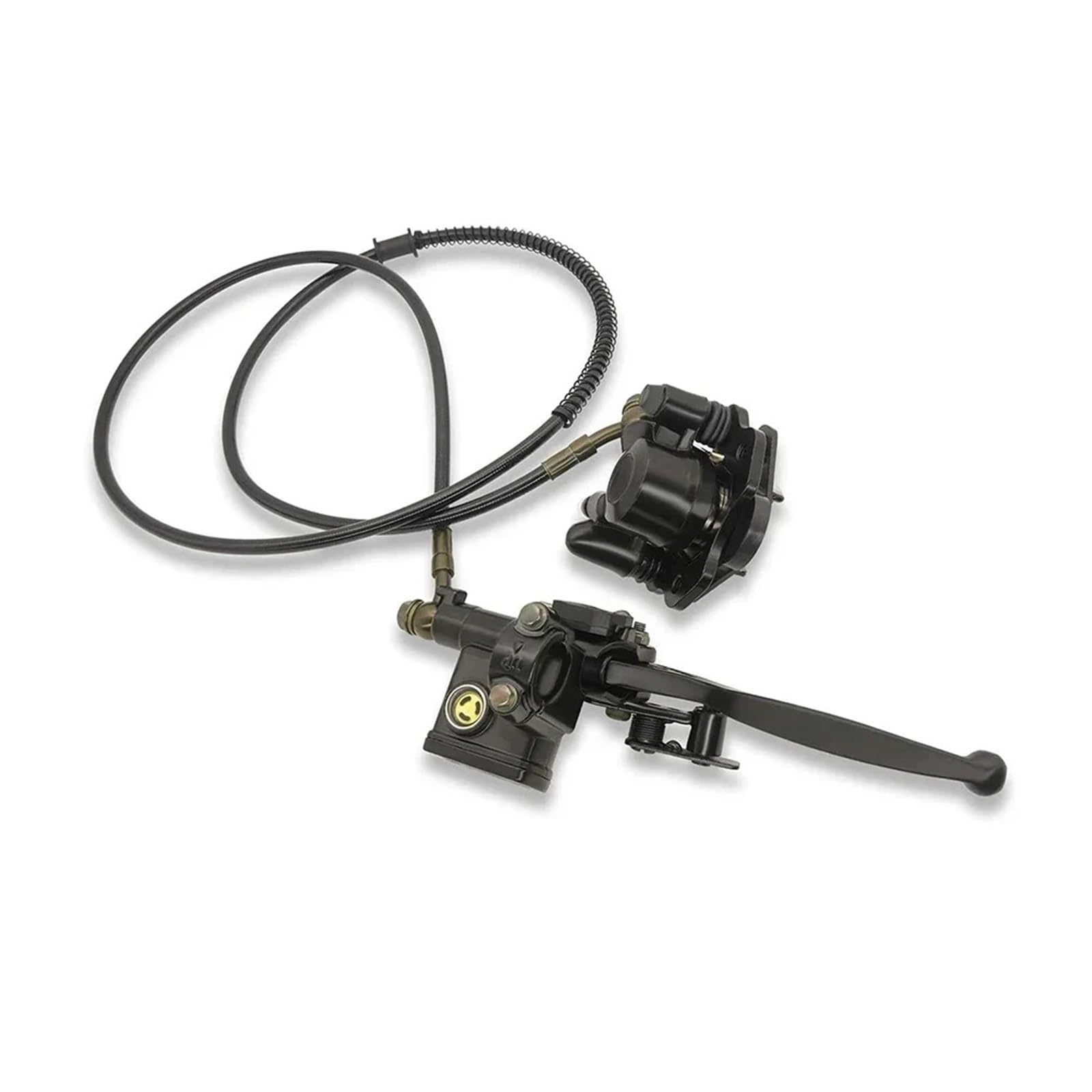 APSHDNCU Forward Brake Pump Fit for 110cc 125cc 140cc Most Quad Left Hydraulic Brake Master Caliper Rear Hand Disc Assembly