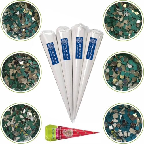 Image of Ceramic Cones & Mirror for lippan Art & Craft with Free Glue Cone, Mandana Art, Texture Art, Pottery, Liner, DIY Decorative Purposes (Pure for Sure)