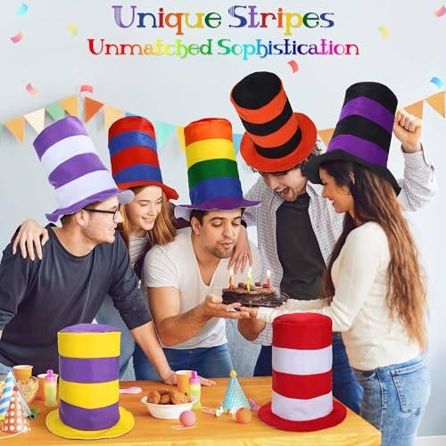 Chapeaux en feutre rayé pour coordonner les invités d'un anniversaire - 5