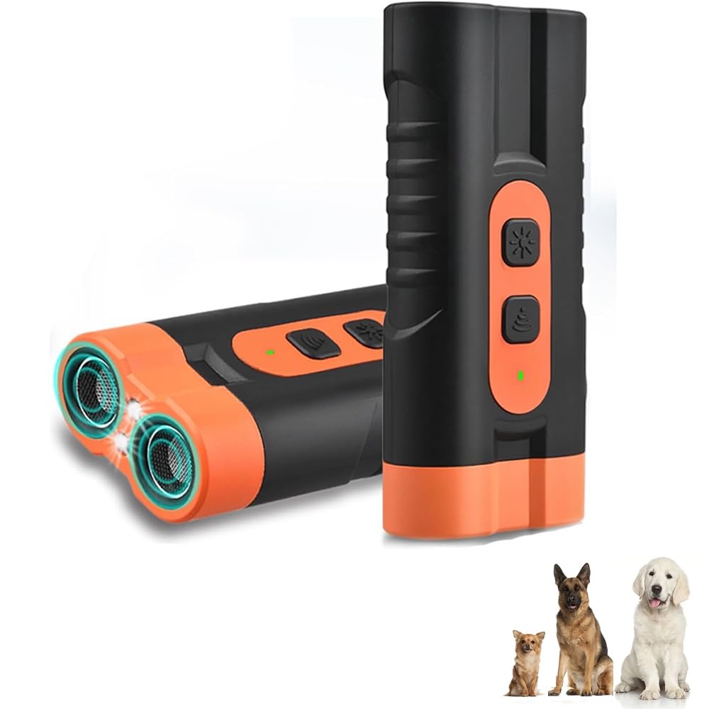 FYKTIK 2PCS Bark Shield for Dogs, Dog Barking Deterrent Devices with LED Flashlight & HD Display, Anti Barking Device for Dogs & Cats, Portable Ultrasonic Dog Repeller for Indoor Outdoor (B)