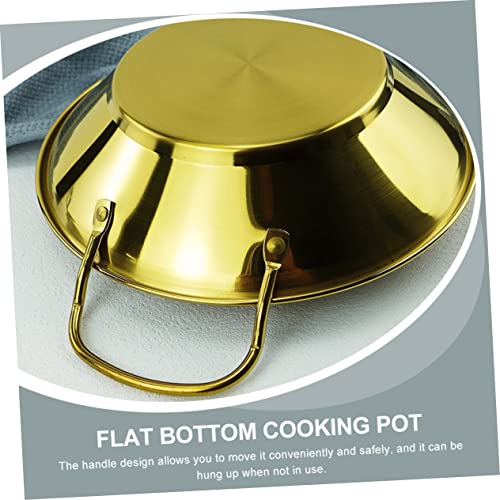 Wok de acero inoxidable dorado 22.8x22.8x4.8 cm miniatura 6