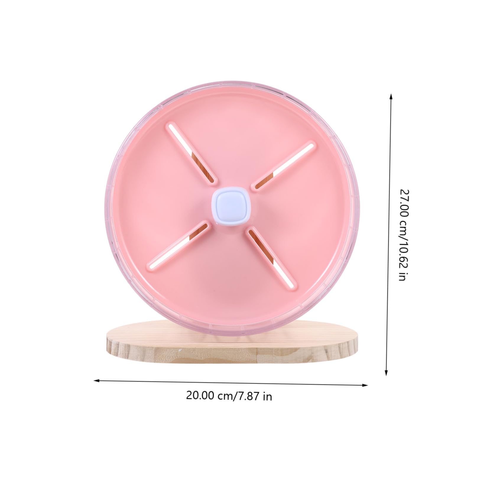 SHINEOFI Rueda Silenciosa para Ejercicio de Hámster y Chinchilla con Base de Madera Accesorio para Jaula de Pequeños Roedores y Erizos Color Rosa