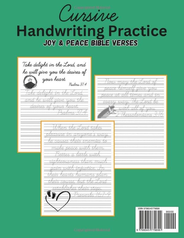Cursive Handwriting Practice: Joy & Peace Bible Verses - Image 2