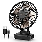 Funme USB Tischventilator, klein Tischventilator Leise Starker Exquisit mit 5 Jahre Garantie +3 Stufen Ausschalten in 2 Sekunden + 90 ° Einstellbarkeit für Schreibtisch Zuhause Büro (Keine Batterie)