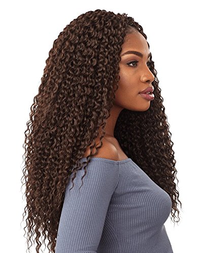 Sensationnel Lulutress Crochet Braid Wet Curly 18" (4-Pack) (#1 Jet Black)