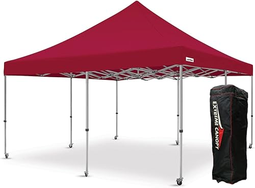 Miniatura 44 de Extreme Canopy Tienda de campaña desplegable instantánea de aluminio resistente comercial (negro, 13 pies x 26 pies) Negro -,Rojo