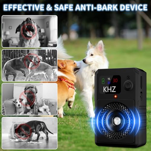 Anti Bell Gerät Hunde, 3 Modi Antibell Ultraschall Gerät, 50 Fuß Stopp Hundebell Gerät, IPX4 Wasserdichtes Anti-Bell-Mittel für Hunde das Training Großer Kleiner Hunde im Freien Innenbereich Antibell
