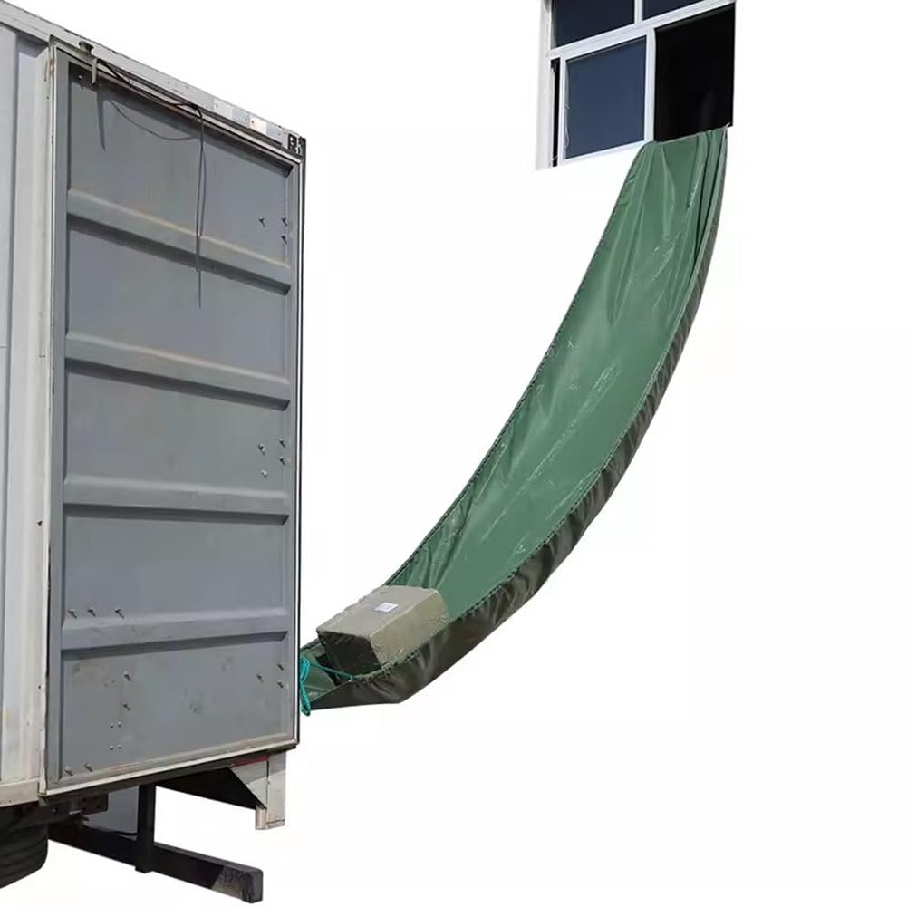 GTHTUHFD Canvas Chute,Heavy-Duty Canvas Chutes For Construction & Waste, Cargo Conveyor Belts For Warehouses, Durable Cargo Handling Slides,Green-1.5x10m
