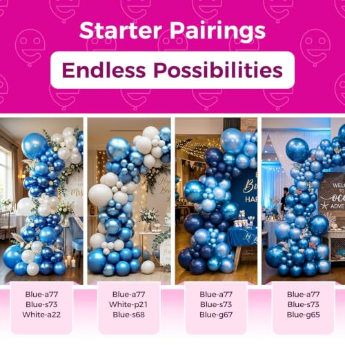 Image of Bezente Pearl Blue Latex Party Balloons 150 Pack 5 inch