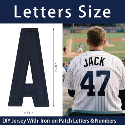 Image of Jersey with Geat Transfer Embroidery Numbers & Letters Set