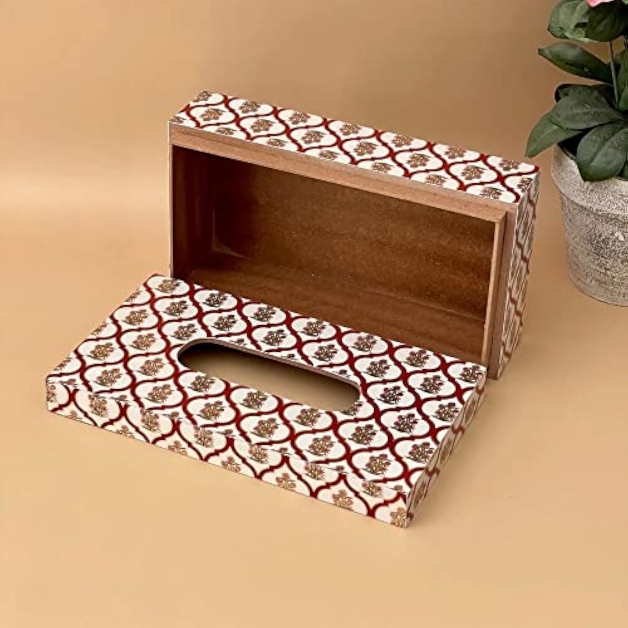 Printed Red & Gold Tissue Paper Holder Box