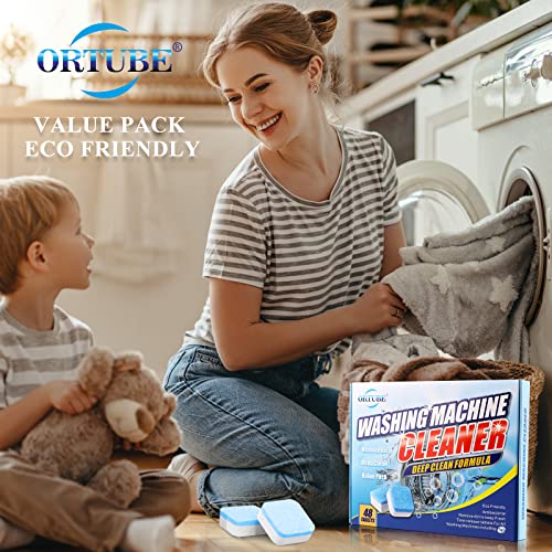 Washing Machine Cleaner Tablets - 48 Pack for Front and Top Loader Machines