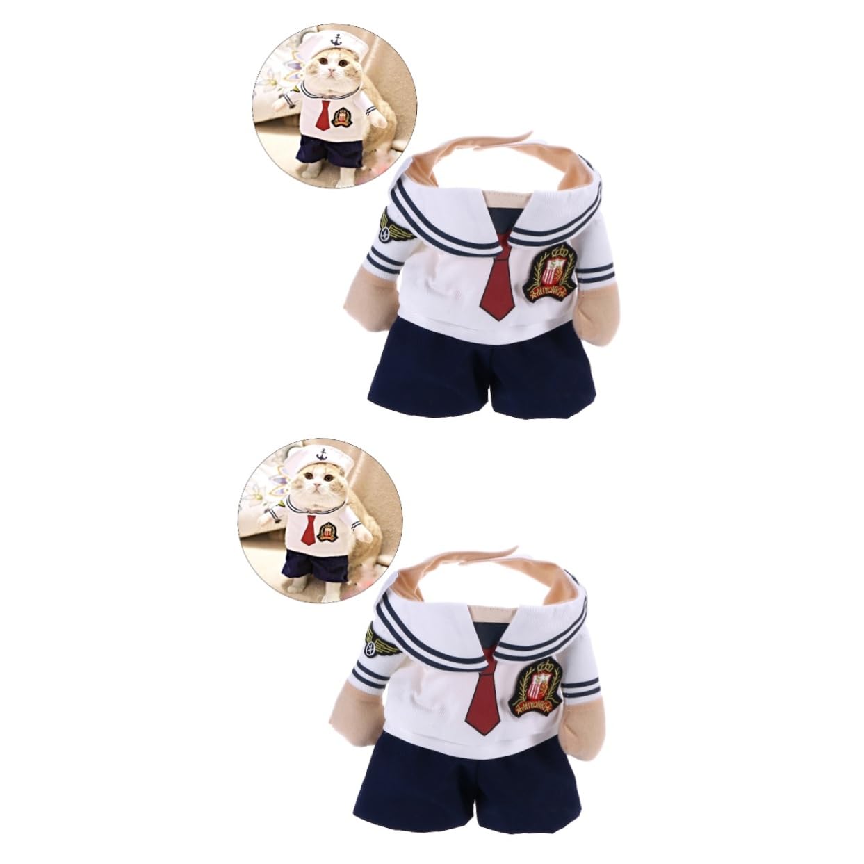 SUPVOX 2 Piezas Ropa para Perros Disfraz de Halloween para Mascotas Ropa para Mascotas Vestido de Verano Gato Traje de Traje para Perros Azul Marino Colocar Sombrero Marinero