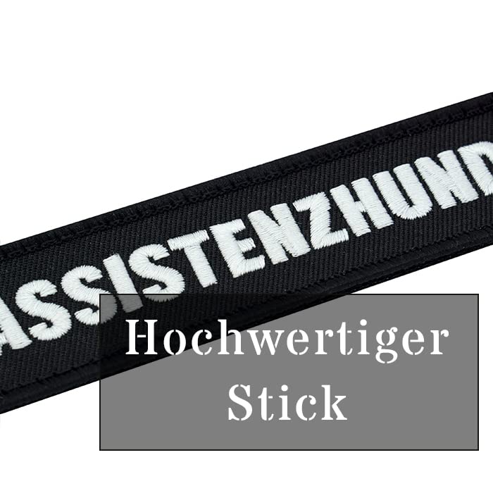 Café Viereck ® Hundehalsband Hundegeschirr Patch für Hunde mit Klett - 11 x 3 cm (Assistenzhund)
