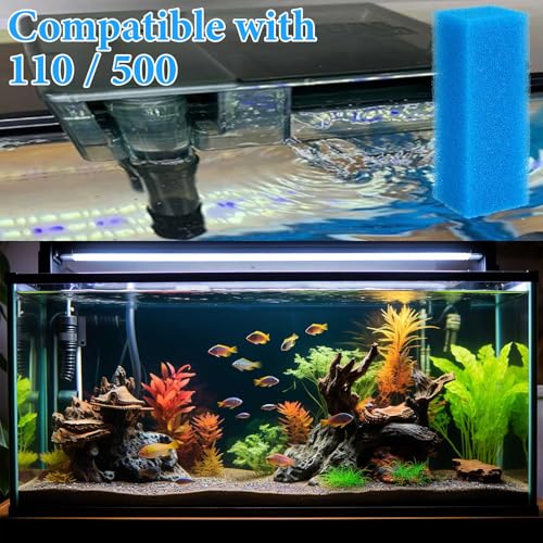 Image of Threlaco 6 Pack Foam Filters Compatible with AquaClear 110 Power Filter, Aqua Clear A623 Aquarium Filter, Foam Insert Sponge Pads for Use in Freshwater & Saltwater Aquarium (Blue)