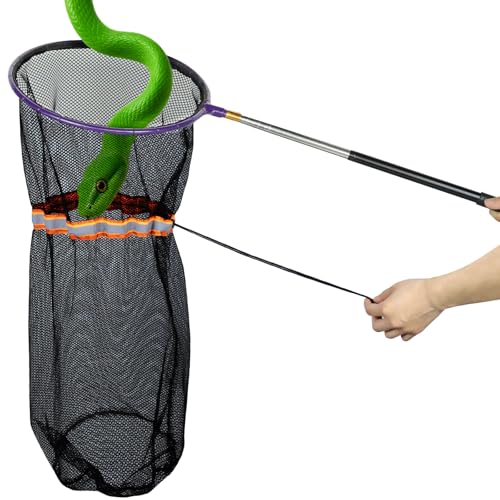 Image of IC ICLOVER Snake Catcher Net, Snake Grabber Handling Tool, Snake Catching Net with Telescopic Pole, Adjustable Snake Capture Stick, Rattle Snake Catching and Transport Picker, Extended from 16 inch to 59 inch