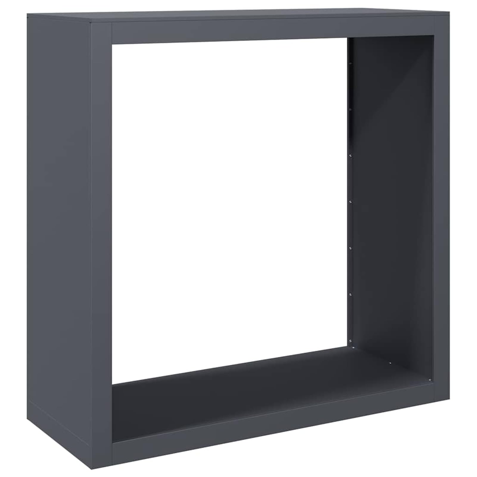Homgoday Estante para Leña de Acero, Resistente y de Gran Almacenamiento, Color Gris Antracita, 100x40x100 cm
