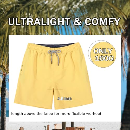 Mens 5 Inch Quick-Dry Swim Trunks with Mesh Lining Mens Swim Shorts Elastic Waist for Beach, Surfing3