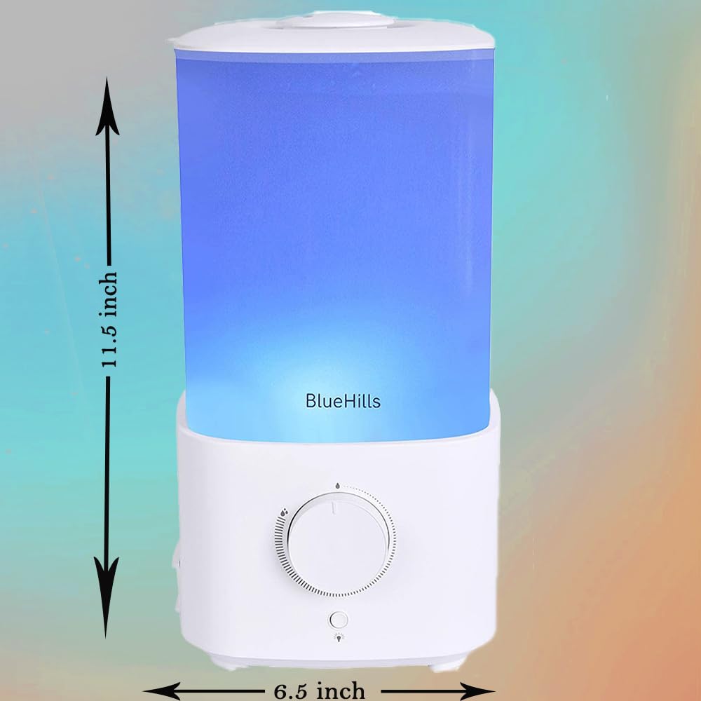 BlueHills Premium Set of Two Large 4000 ML Tall and 2300 ML XL Essential Oil Diffusers Humidifier Combo for Large Room Home with Décor LED Lights Great Gift – Value Pack of White