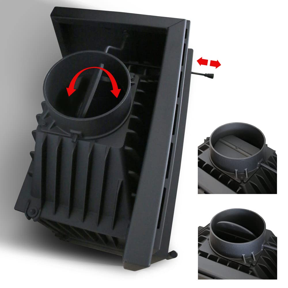 KRATKI Inserto per camino in ghisa a legna MAJA 8 kW Ø200 sinistro A 2 8 kW | Ghisa nero, efficienza 80,1%, classe A. Ecodesign, BImSchV 2.; combustione efficiente; basse emissioni; calore uniforme