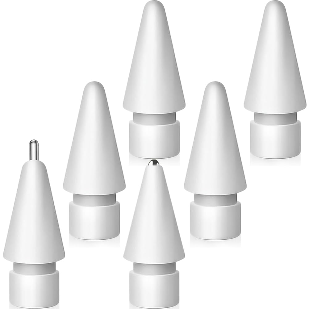 SIXFU Replacement Tips for Apple Pencil, Mix Precise Control Tips Set for Apple Pencil 2nd Generation/ 1st Gen/USB C Apple Pen Nibs(6 Pack)