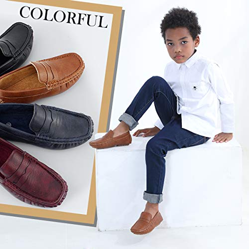 Hawkwell Kids Casual Penny Loafer Moccasin Dress Driver Shoes, Navy Pu, 8 M Us Toddler #TOP5