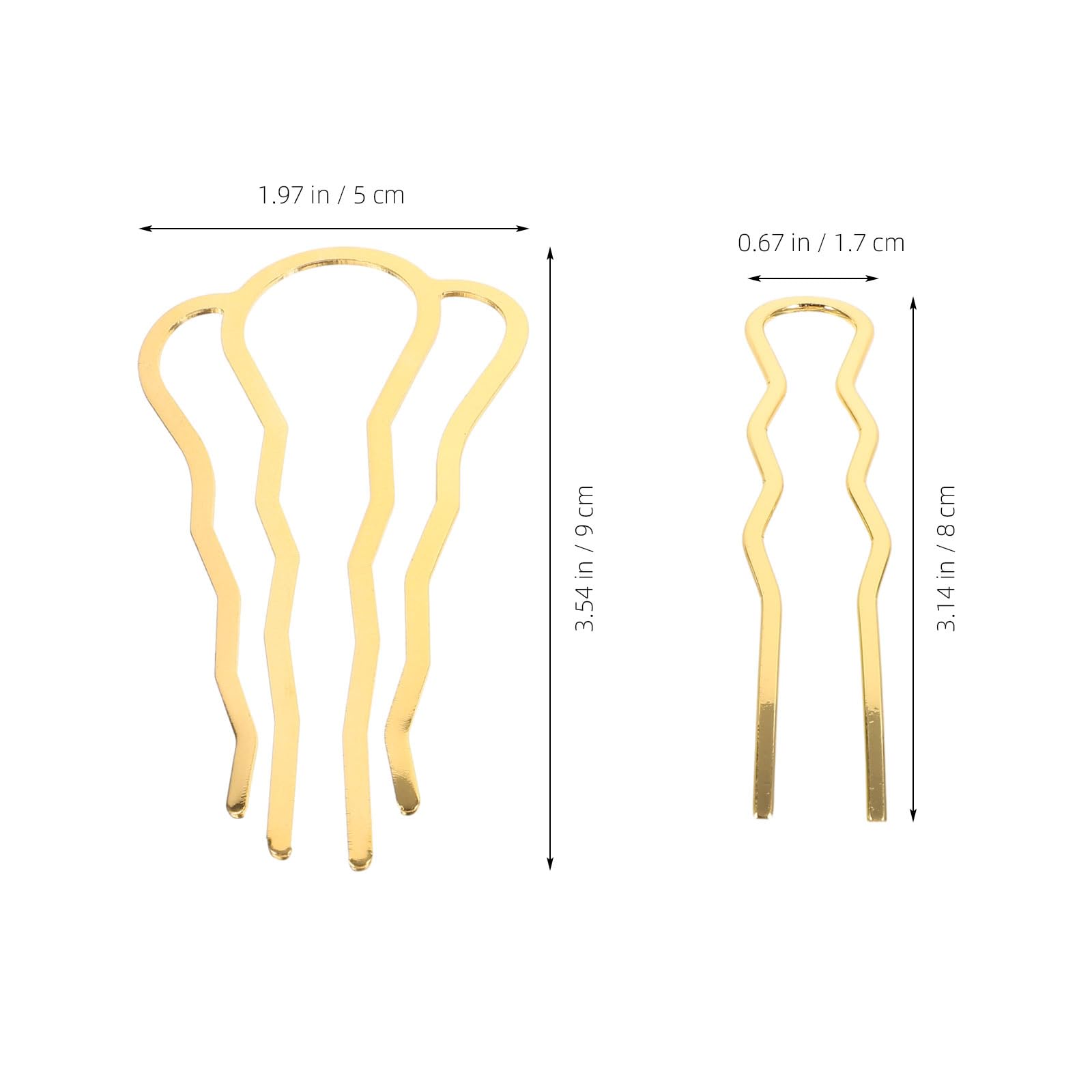 Beaupretty 4Pcs Metal Hair Side Combs 4 Teeth Hair Combs U Shape Teeth Hair Pins Updo Hair Accessories for Girls Women - Image 2
