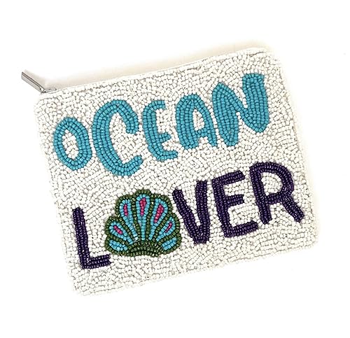 OCEAN LOVER Bead Coin Pouch, Beaded Coin Pouch, Bead Coin Purse, Small Wallets for Coins, Coin Bag, Birthday Gifts3