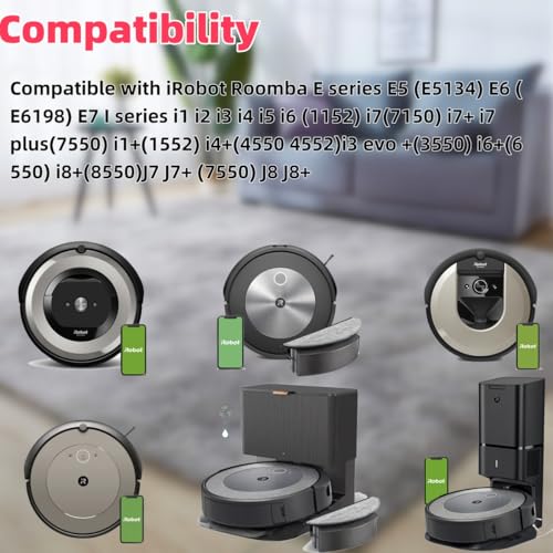 Image of Replacement Parts accessories for iRobot Roomba e5 e6 i1 i2 i3 i4 i5 i6 i7 i8 j5 j6 j7 j8 and all Plus i e j Series Vacuum Cleaner 2 Set Roller Brushes 6 HEPA Filters 6 Tangle-Free Side Brushes