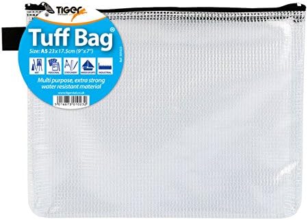 Tiger Stationery A5 (22 X 18Cm) Tiger Tuff Bag Heavy Duty Strong Waterproof Multi-Purpose