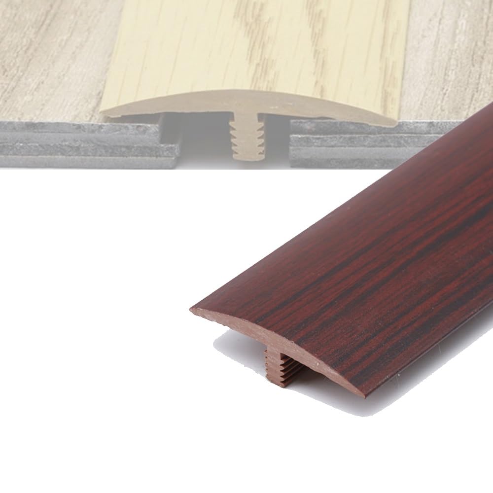 35.4in T-Molding Floor Edging Trim Strip, PVC Doorway Threshold Strip, Cuttable Flooring Transition Floor Gap Connecting Strips(Fuchsia)