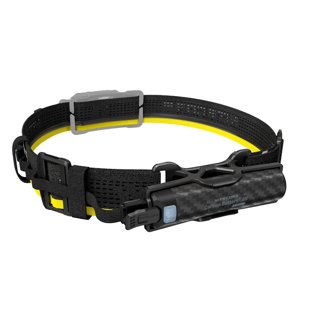 Nitecore 6K Carbon Externes Batterie-Kit für NU27-NU40-NU43-NU45-NU50 und HC65UHE, Schwarz