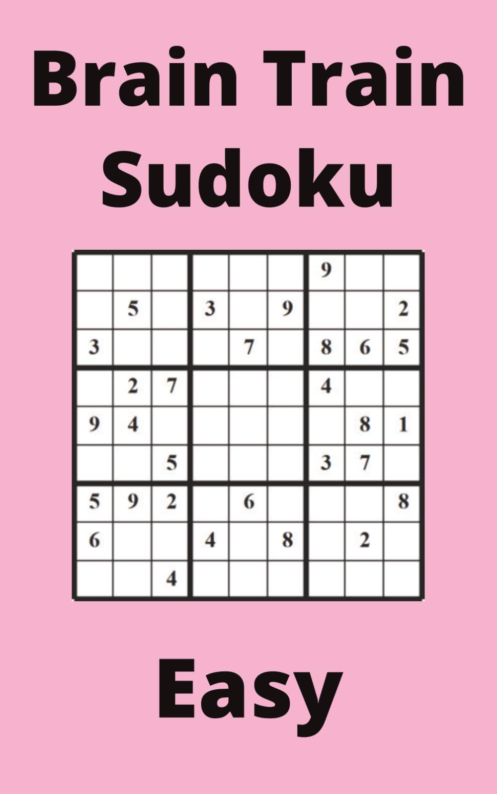 Pink Brain Train Sudoku Book, 9x9 Puzzles, 300 Pages, 5x8, Easy