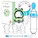 Fruchtsauger Baby Feeder Obst Fütterung Babynahrung Rassel Schnuller Silikon Flasche Löffel für Kleinkinder (Blau)