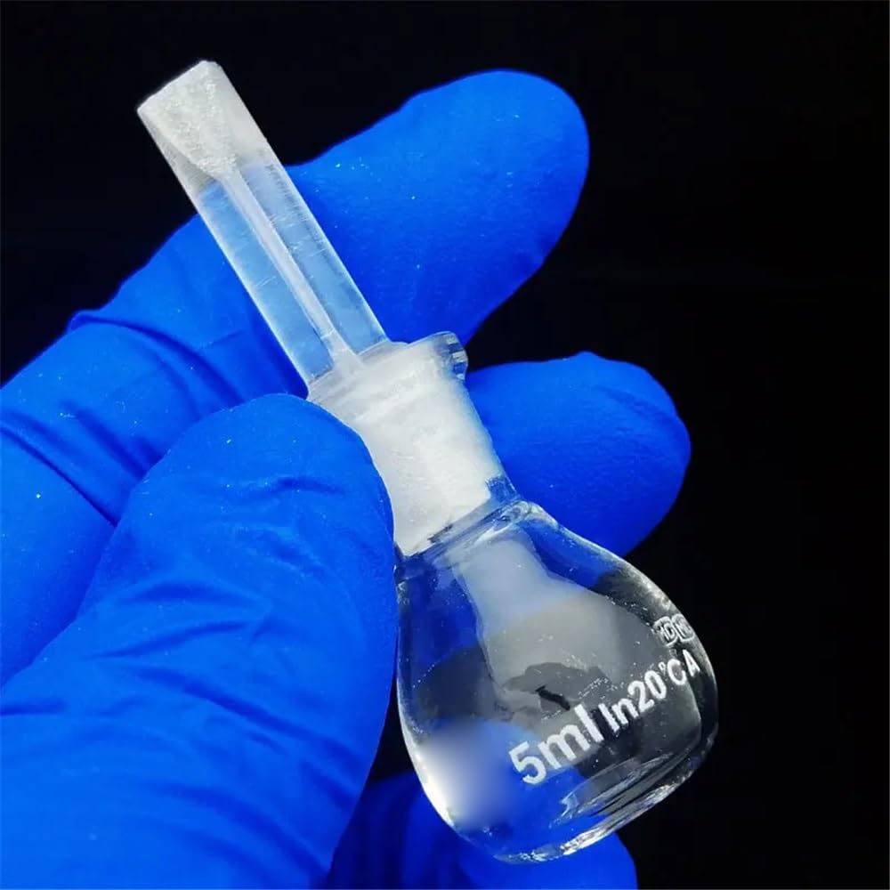 Équipements et fournitures de laboratoire Lot de 5 flacons volumétriques sphériques en verre for pycnomètre laboratoire, ml, 10, 25, 50, 100