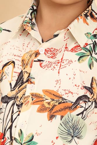 Image of Boys Printed Casual Shirt Short Sleeve Button Down Beach Shirt for Kids
