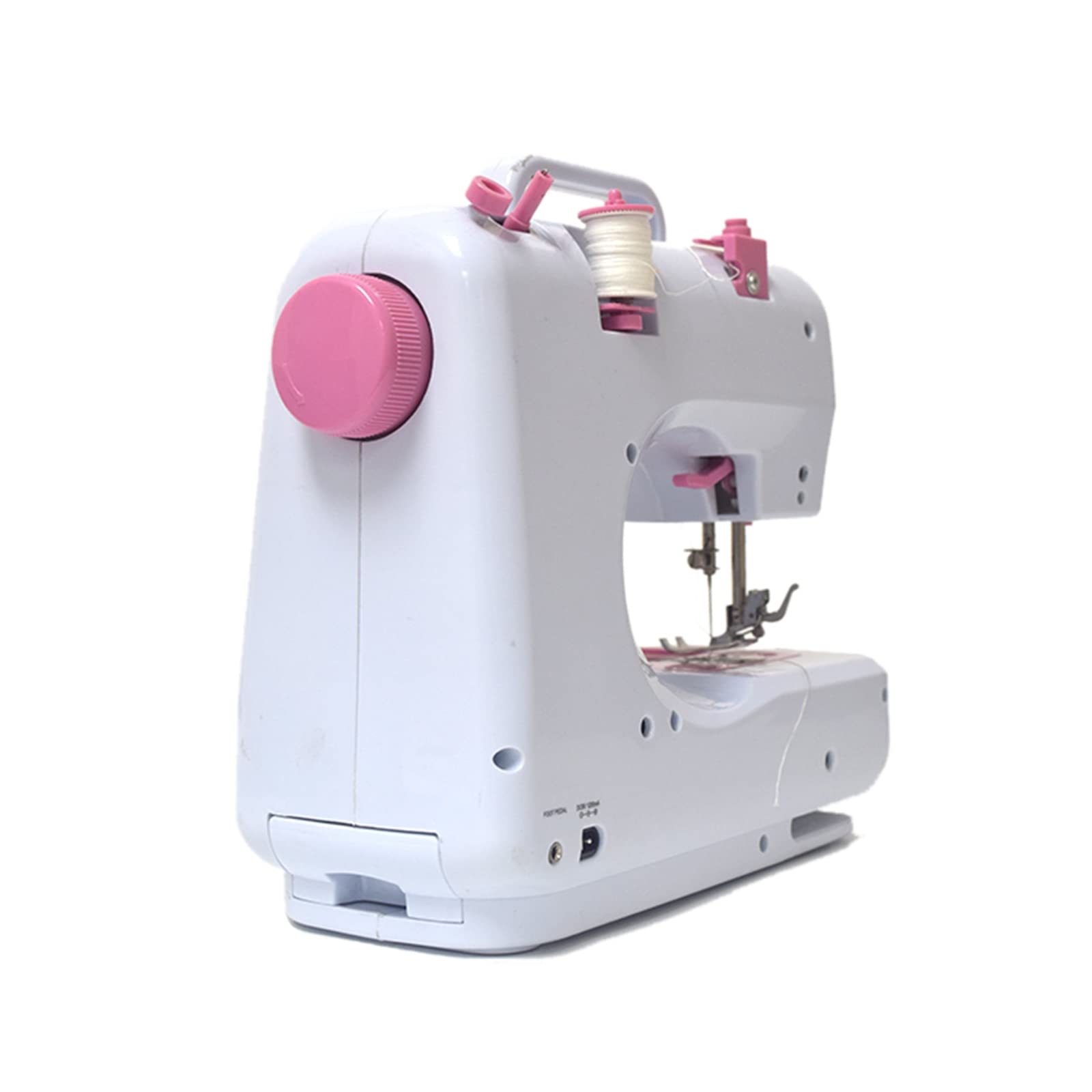 Macchina da cucire elettrica a 12 punti, 505 A, macchina da cucire automatica per uso domestico con due fili con 12 programmi di cucito da 220 V, pulsante rosa