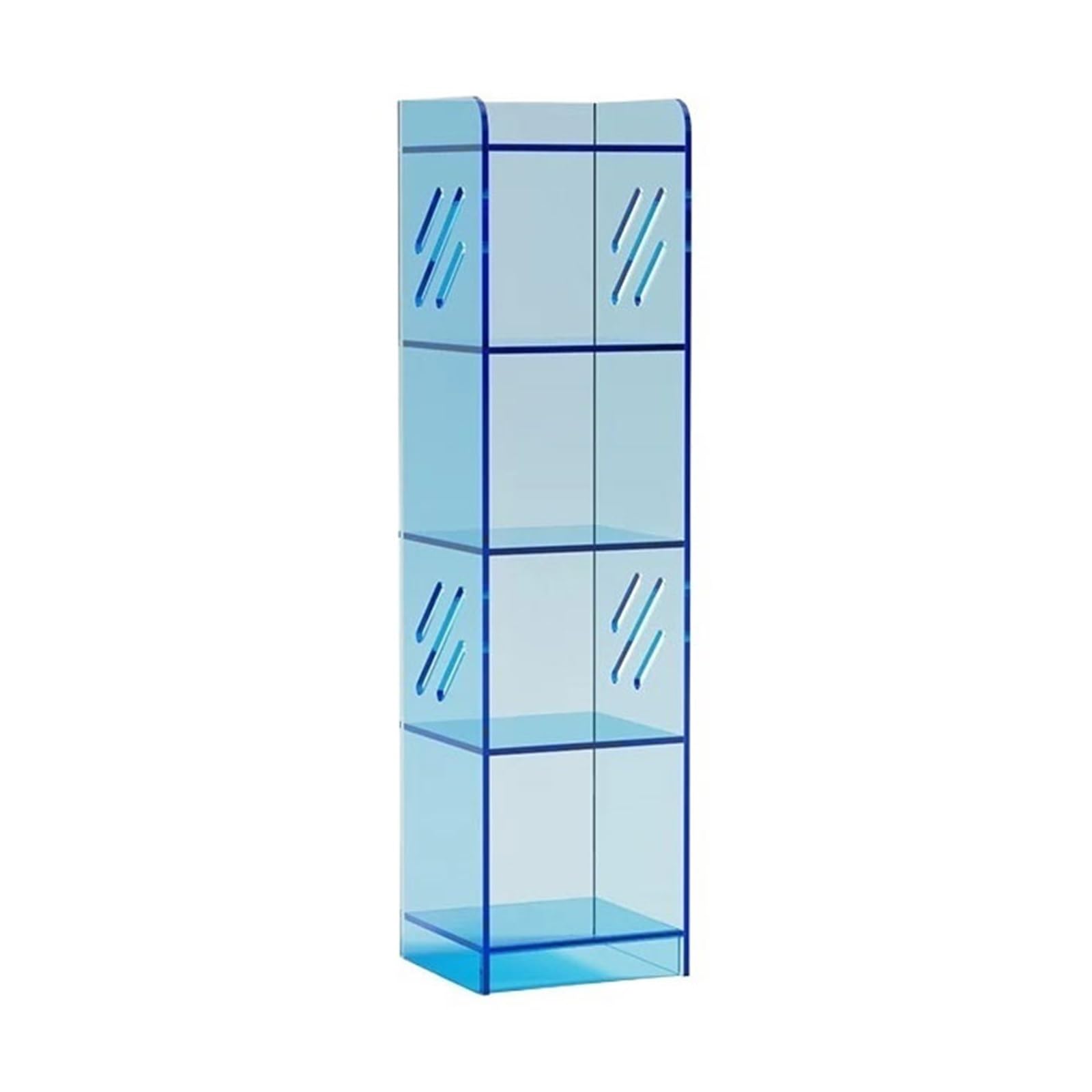 ZYYANSHOP Bookshelf Multi-layer Minimalist Modern Storage Bookshelf Acrylic Floor Display Shelving Unit for Home Office(Blue)