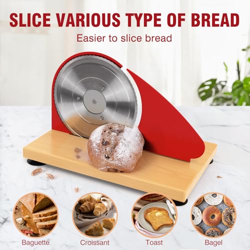 Image of vanerepok Manual Bread Slicer Adjustable Thickness for Homemade Sourdough | Hand Crank Bread Cutter with Scale & Stable Suction Cups & Wood Base for Even Slicing Perfect Baking Gift for Home Bakers