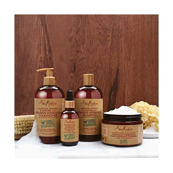 SheaMoisture Intensive Hydration Shampoo for Dry, Damaged Hair Manuka Honey and Mafura Oil Sulfate-Free 13 oz
