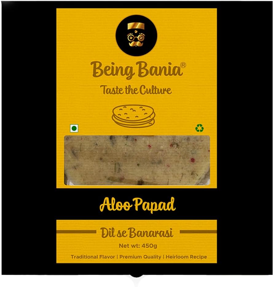 Aloo Papad 100% Natural, Banarasi Aloo Papad 450 gm, Aloo Flavour Fryums, Indian Snack Papad