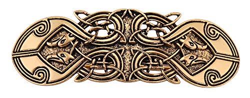 Vintage Viking Raven Crow Celtic Knot Protection Hair Clip Barrettes Gift for Women (Antique Gold)
