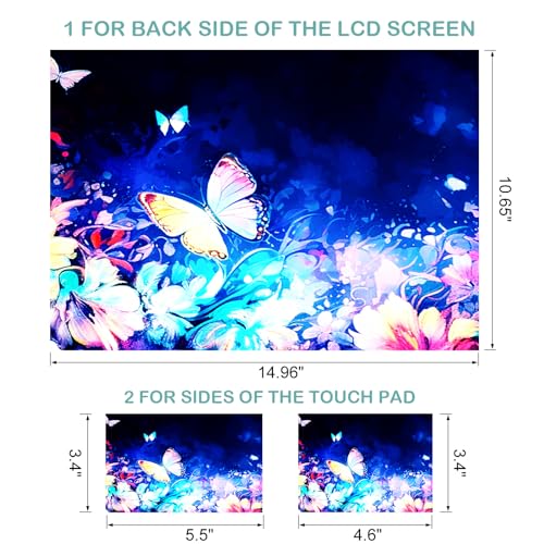 Image of DINKY Laptop Skin Sticker Decal, 12 inch 13 inch 13.3 inch 14 inch 15 inch 15.4 inch 15.6 inch Laptop Universal Reusable Vinyl Skin Stickers Cover Art Decal Notebook PC Personalized Protector-Butterflies